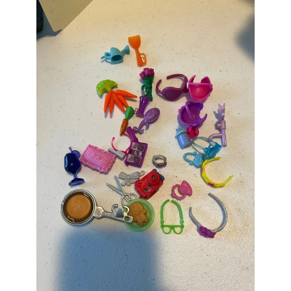 Mixed Doll Accessory Lot Barbie Shopkins Style Miniatures Food Tools Decor